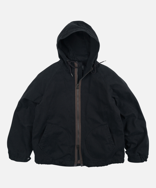 JUNGLE CLOTH DECK HOODED PARKA _ BLACK