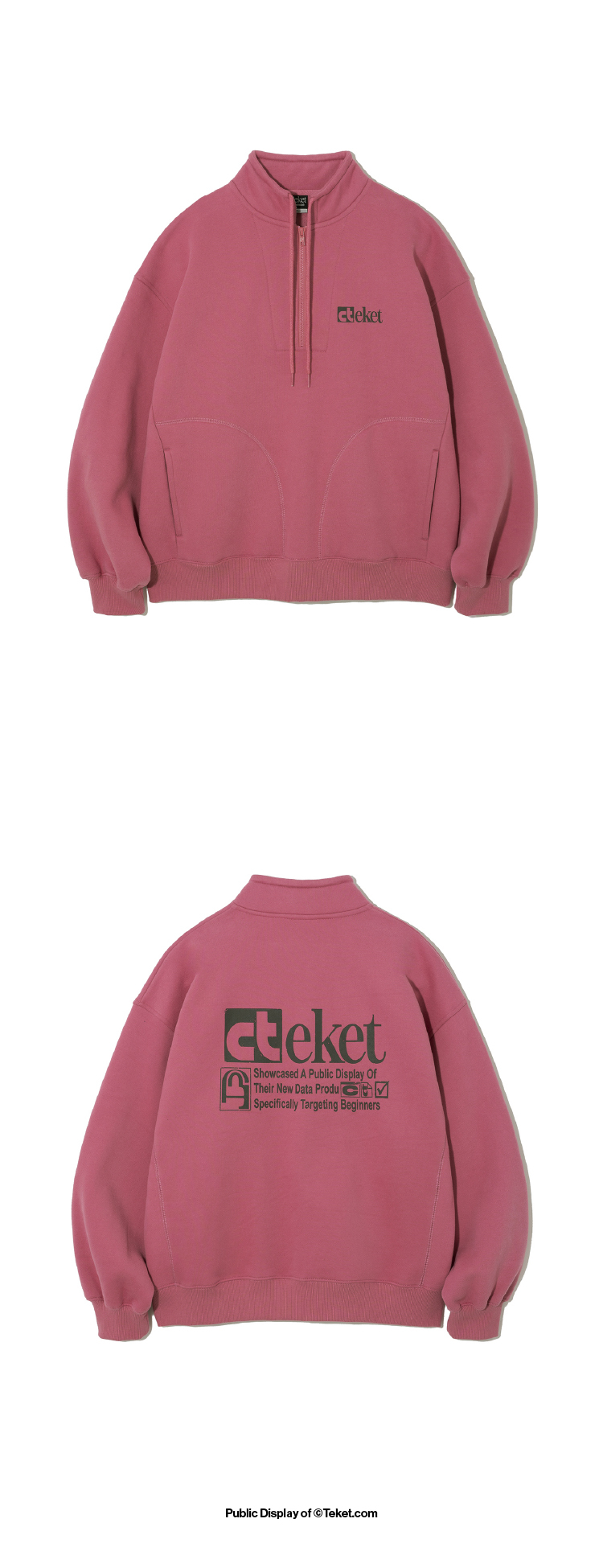 [teket] / ☆ 25SS Plan Half Zip-Up Sweatshirt / Pink Kaztek Half Zip Sweater - Pink – Thats So Fetch AU