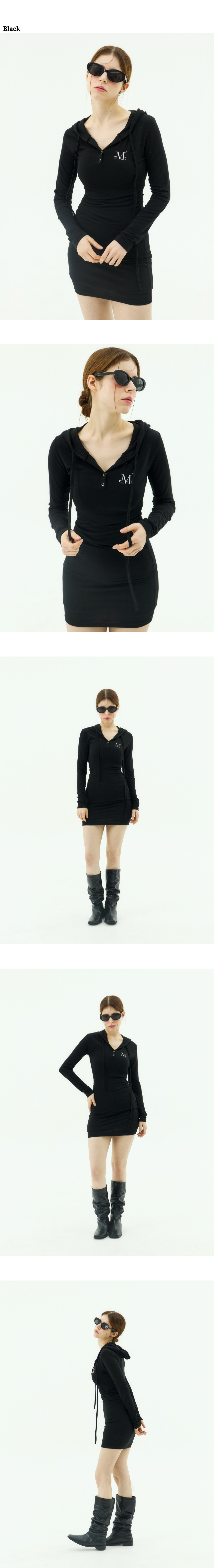MUSINSA | MUCENT Cyan Hooded Slim Fit One Piece (4 Colors)