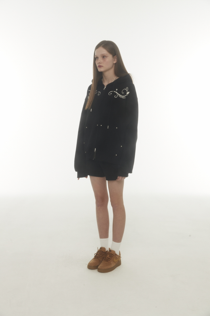 fl hood zip up (black) 상세 이미지 5