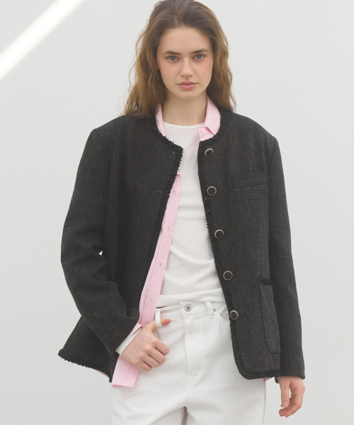 (2COLOR)TAPE TWEED JACKET
