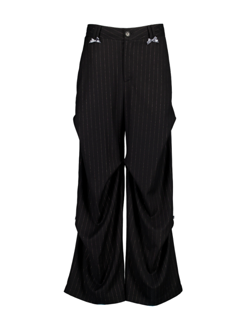 RIBBON STRIPE SLACKS / BLACK