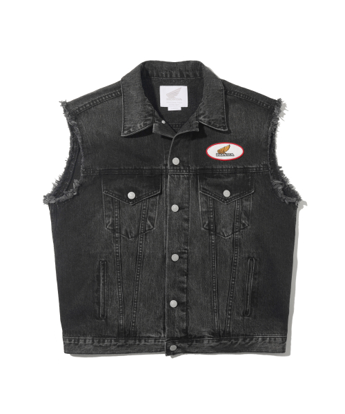 [Archive line] Washed Denim Vest_Black