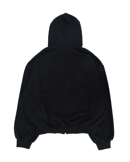 RABBIT EMBROIDERY ZIPUP HOODIE (BLACK)