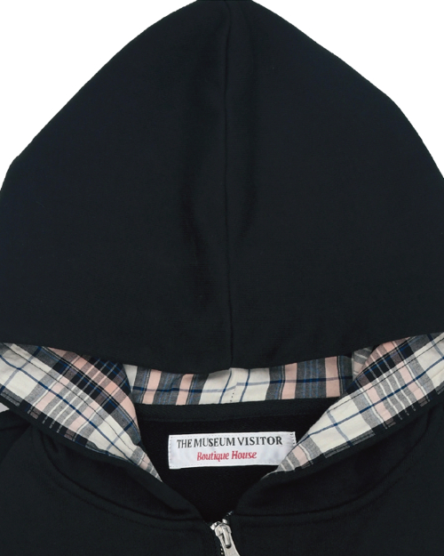 RABBIT EMBROIDERY ZIPUP HOODIE (BLACK)