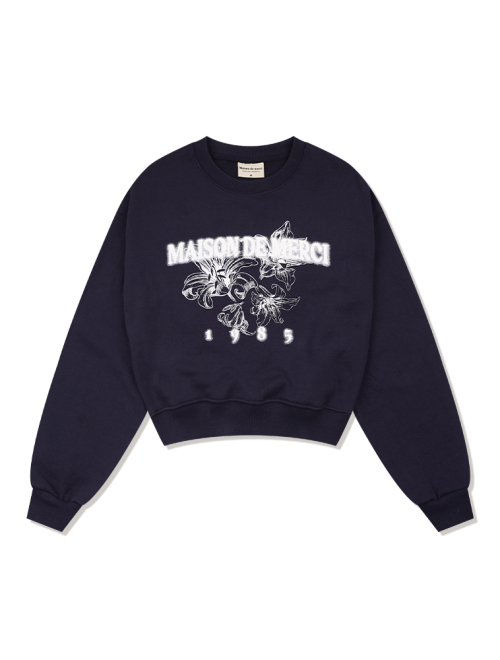 Le Lis Embossed женский кроп-свитшот Navy (FCF1TS204W)