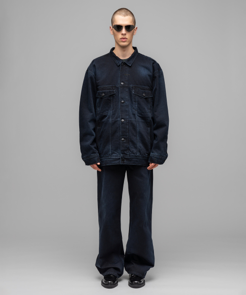 (M) Джинсовка GOYA DENIM JACKET WASHED DARK BLUE