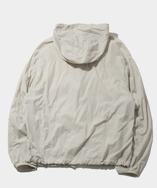 Нейлоновая ветровка на двухсторонней молнии с капюшоном [Beige]
