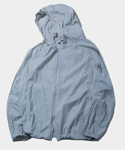 Нейлоновая ветровка на двухсторонней молнии с капюшоном [Beige]