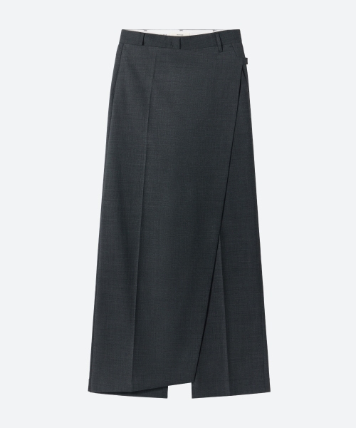2-Way Skirt Layered Pants / Charcoal