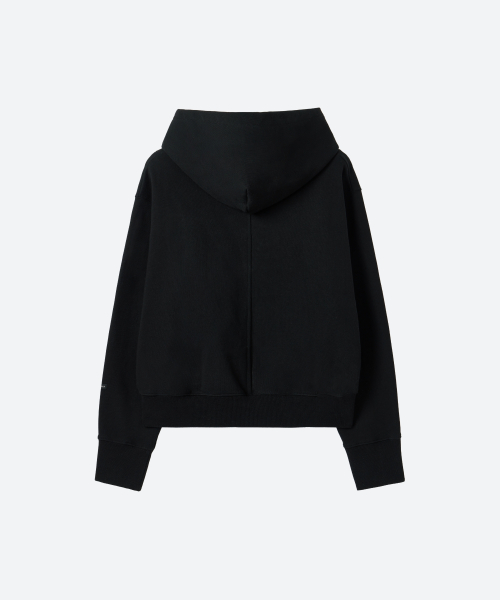 Unisex, укороченный худи на молнии / чёрный