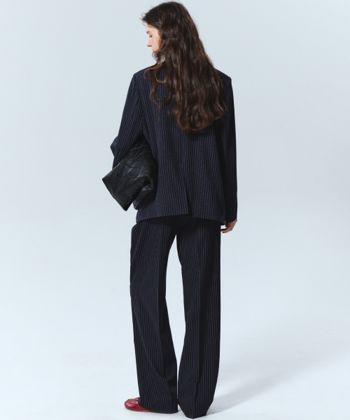 Tailored stripe suit set up_navy