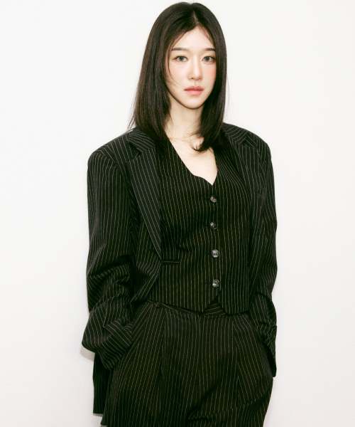 Tailored stripe single vest_ чёрный