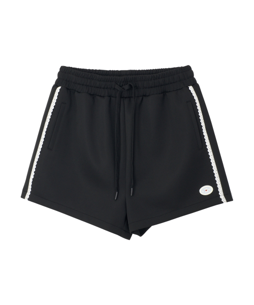 Mary jersey lace shorts-чёрный