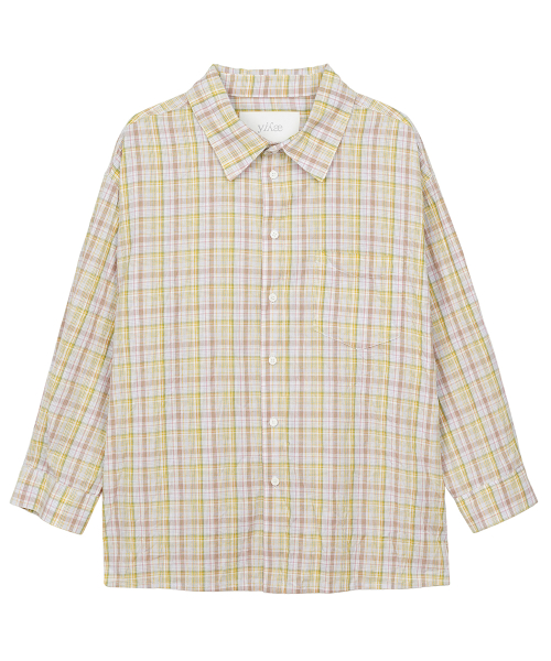 Crinkled check shirts жёлтый