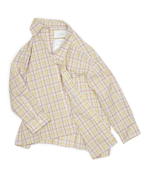 Crinkled check shirts жёлтый