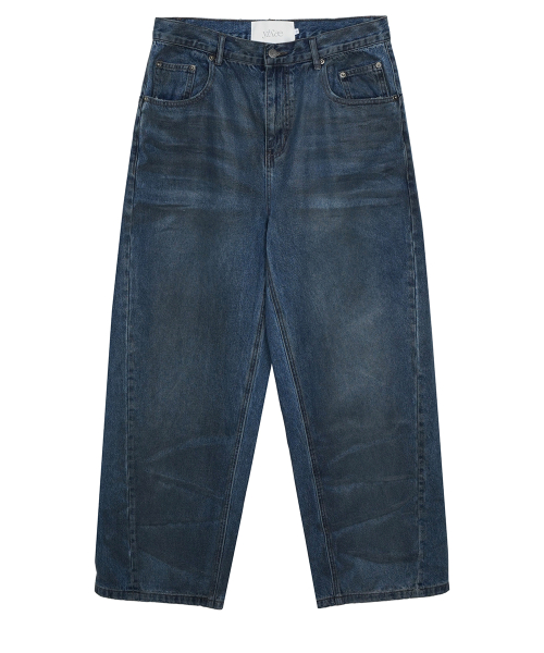 Old school wide fit denim jeans синий