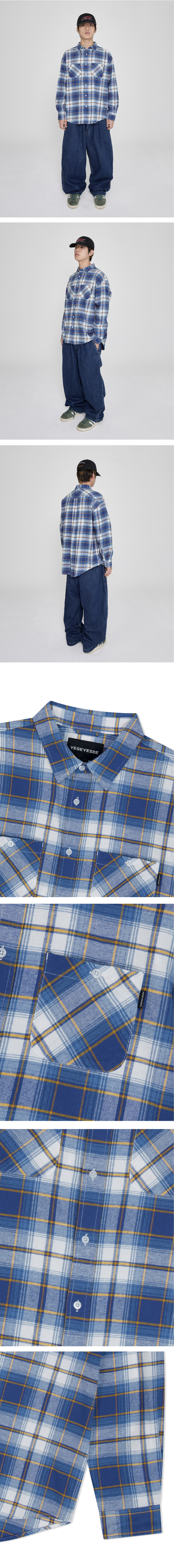 スウェット・トレーナー YESEYESEE Flannel Check Shirt Blue YS250WSHTL01BLE MUSINSA | YESEYESEE Flannel Check Shirt Blue