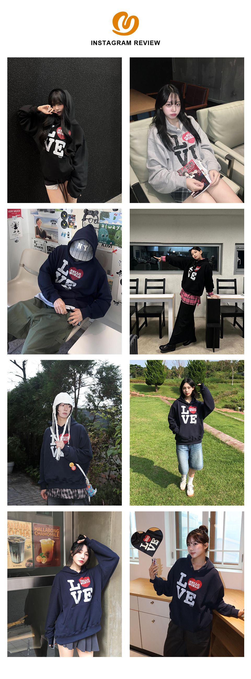 MUSINSA | MIMTHEWARDROBE Hello World LOVE Hoodie_Black