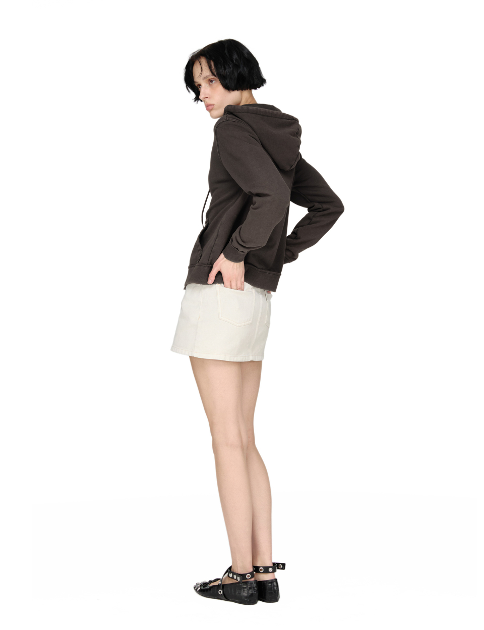 Washed Hoodie Zip-up, CHARCOAL 상세 이미지 7