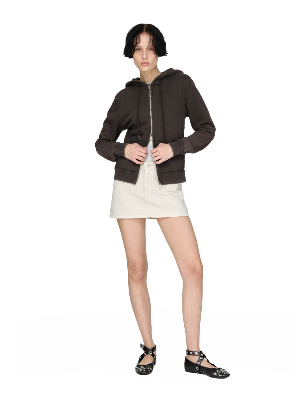 Washed Hoodie Zip-up, CHARCOAL 상세 이미지 16
