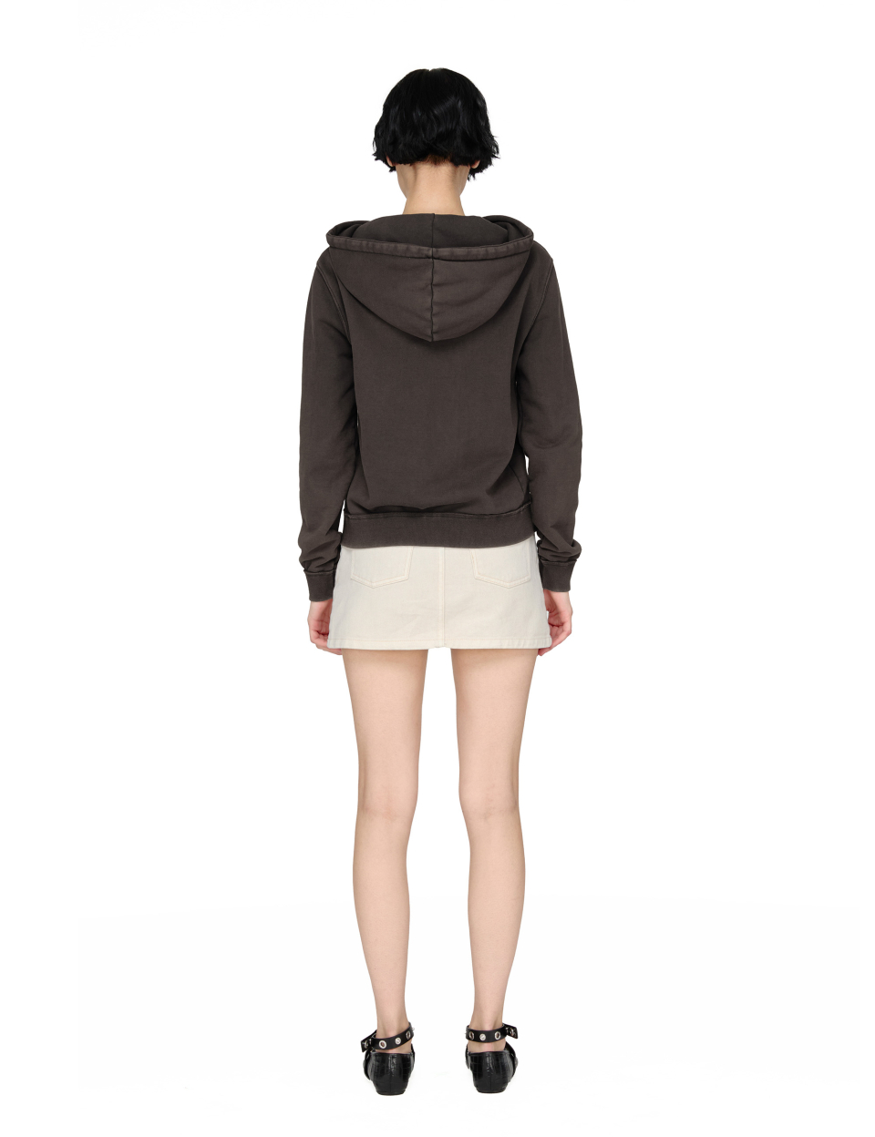 Washed Hoodie Zip-up, CHARCOAL 상세 이미지 4