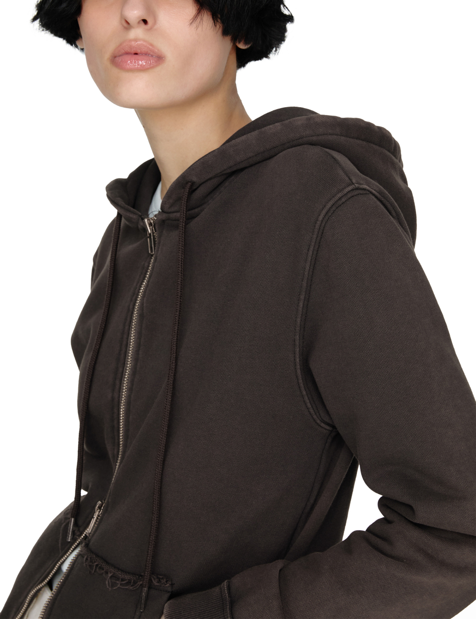 Washed Hoodie Zip-up, CHARCOAL 상세 이미지 15