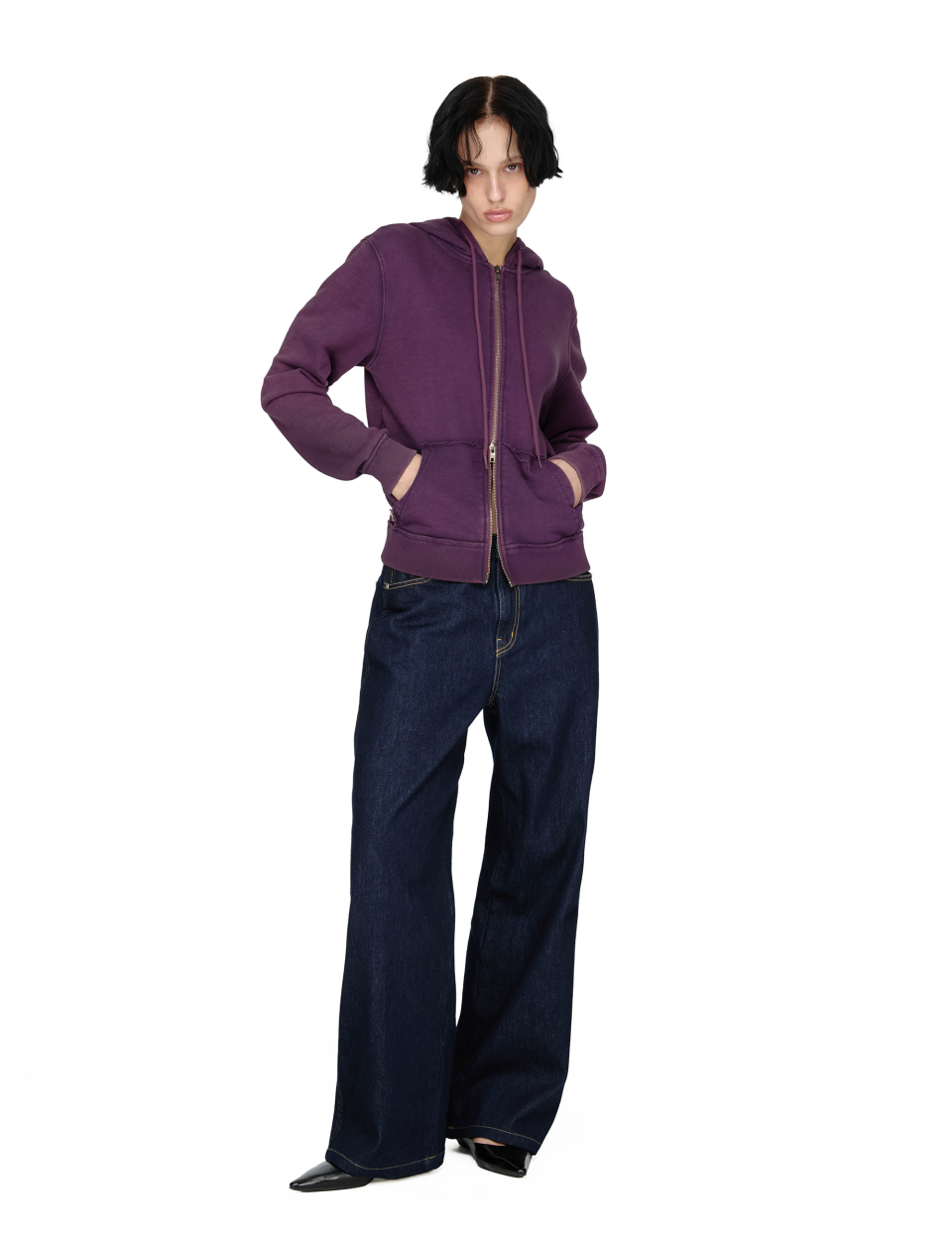 Washed Hoodie Zip-up, PURPLE 상세 이미지 7