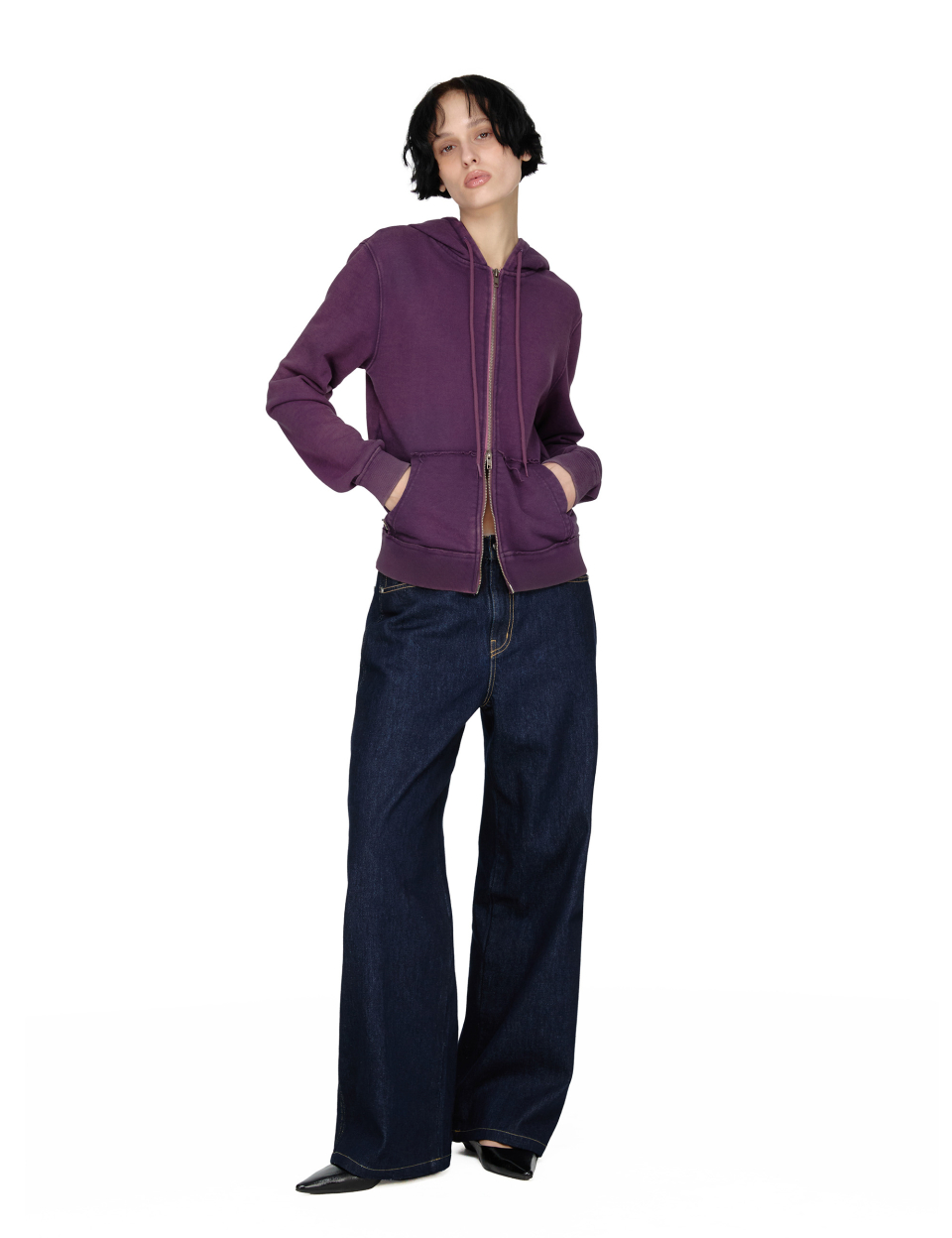 Washed Hoodie Zip-up, PURPLE 상세 이미지 9