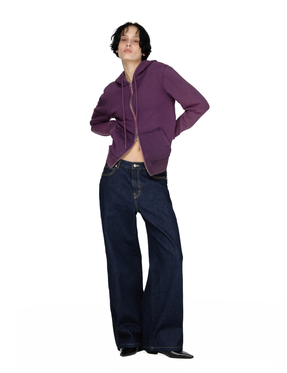Washed Hoodie Zip-up, PURPLE 상세 이미지 11