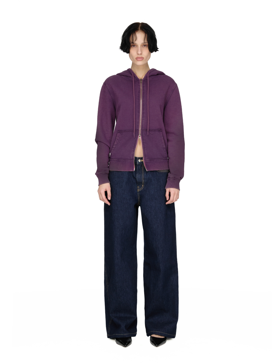 Washed Hoodie Zip-up, PURPLE 상세 이미지 2