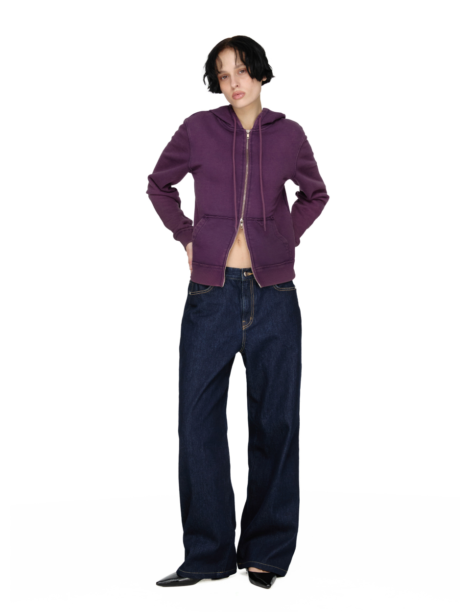 Washed Hoodie Zip-up, PURPLE 상세 이미지 12