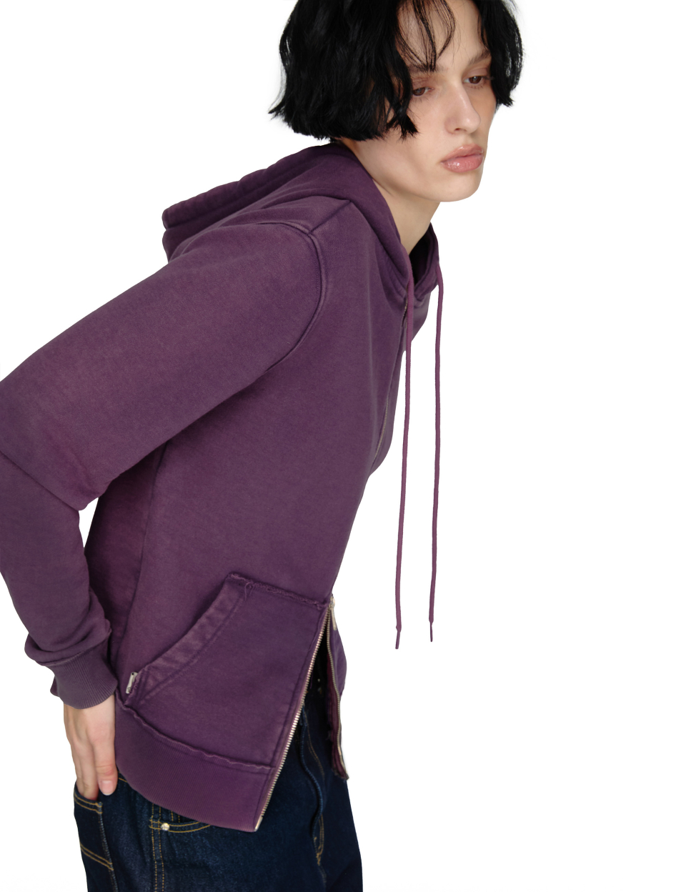 Washed Hoodie Zip-up, PURPLE 상세 이미지 14