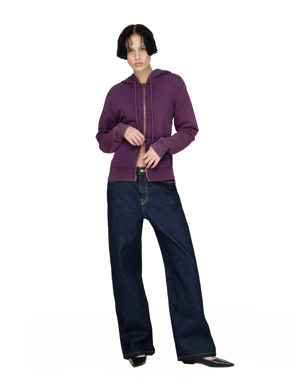 Washed Hoodie Zip-up, PURPLE 상세 이미지 5