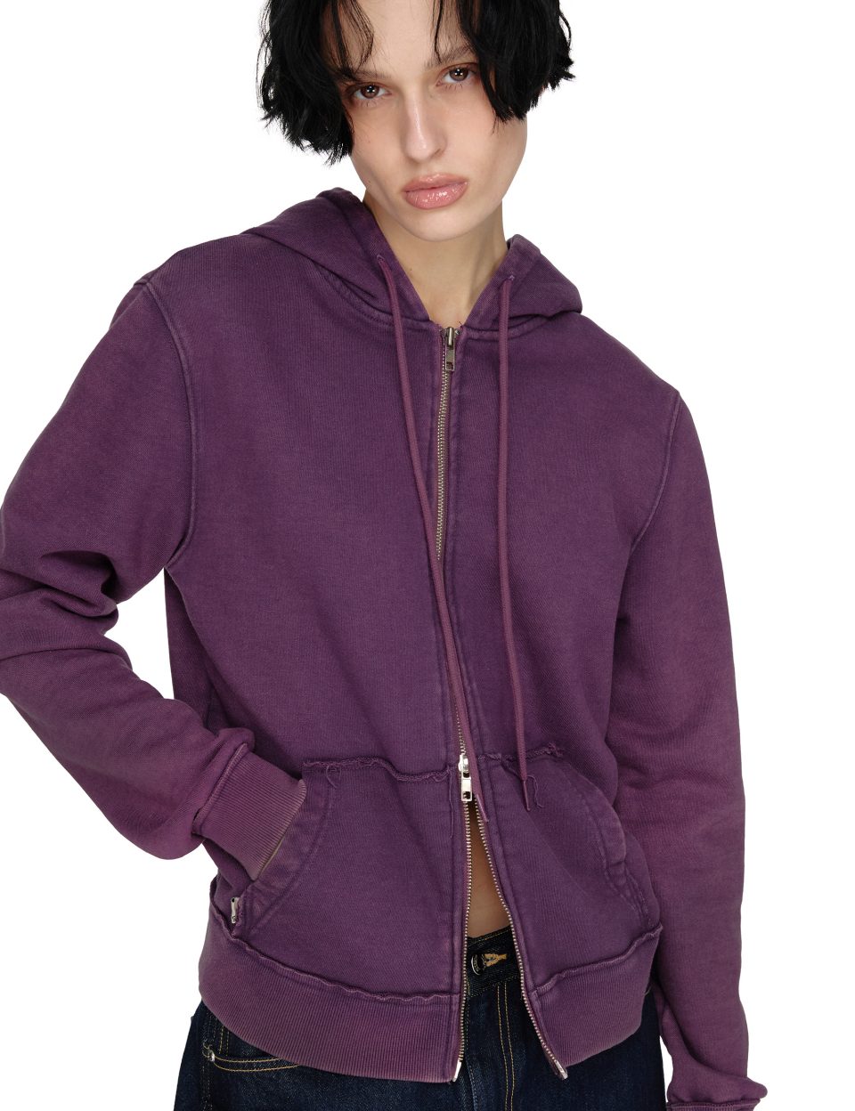Washed Hoodie Zip-up, PURPLE 상세 이미지 8
