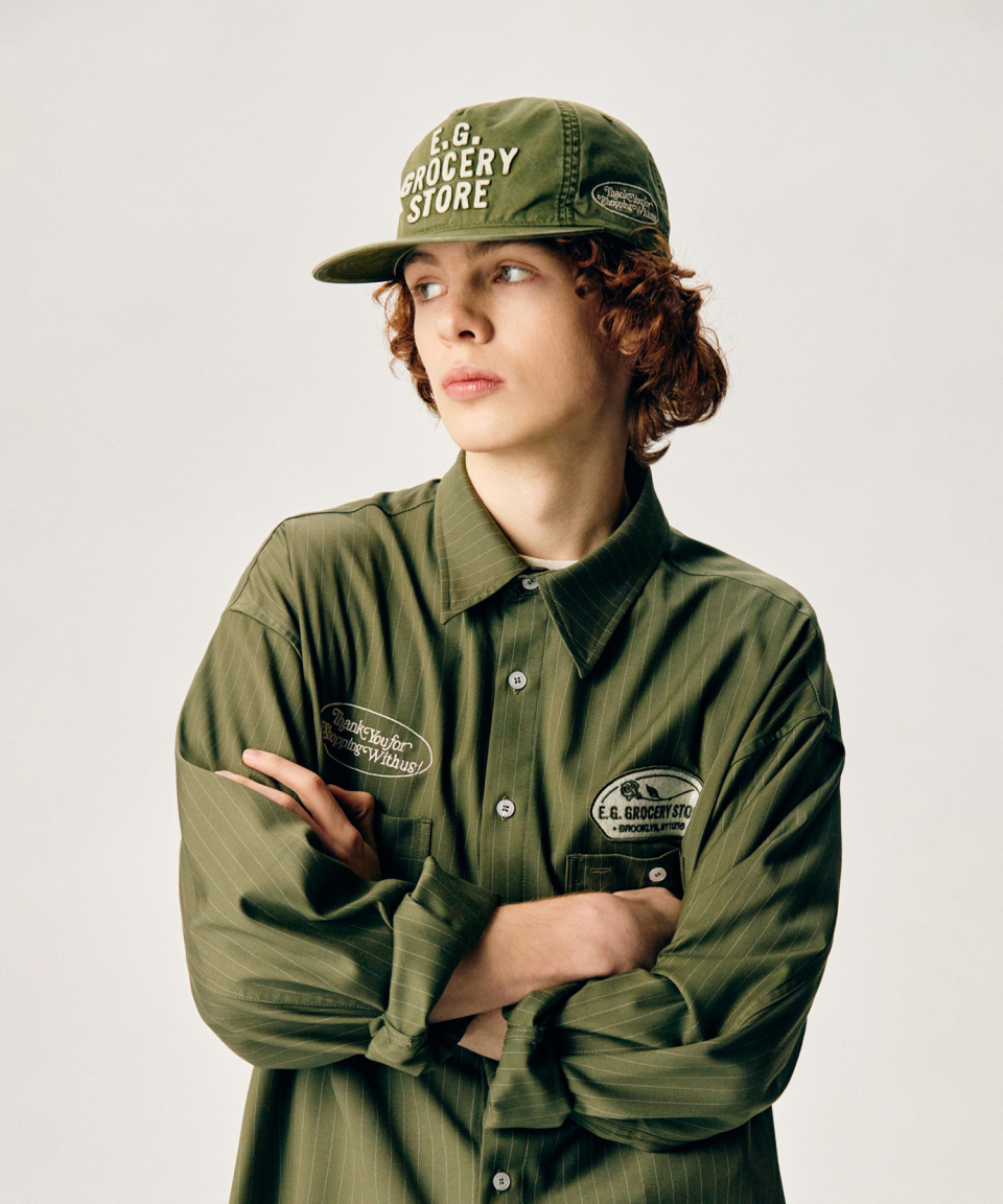 キャップ ESPIONAGE Grocery 5Panel Vintage Cap Olive 20250310-12 MUSINSA | ESPIONAGE Grocery 5Panel Vintage Cap Olive