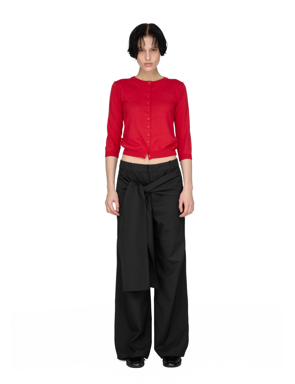 韓国商品/SUNBURN PROJECT Stripe Tie Pants MUSINSA | SUNBURN PROJECT Stripe Tie Pants, BLACK