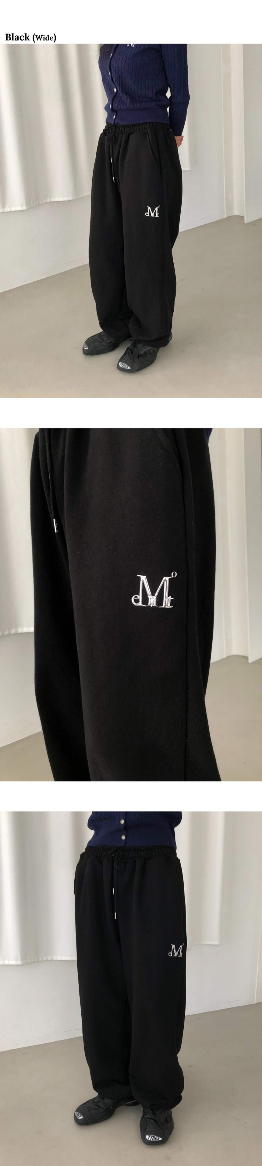 MUSINSA | MUCENT Rash Metal Logo Jogger Sweat Wide Pants (4