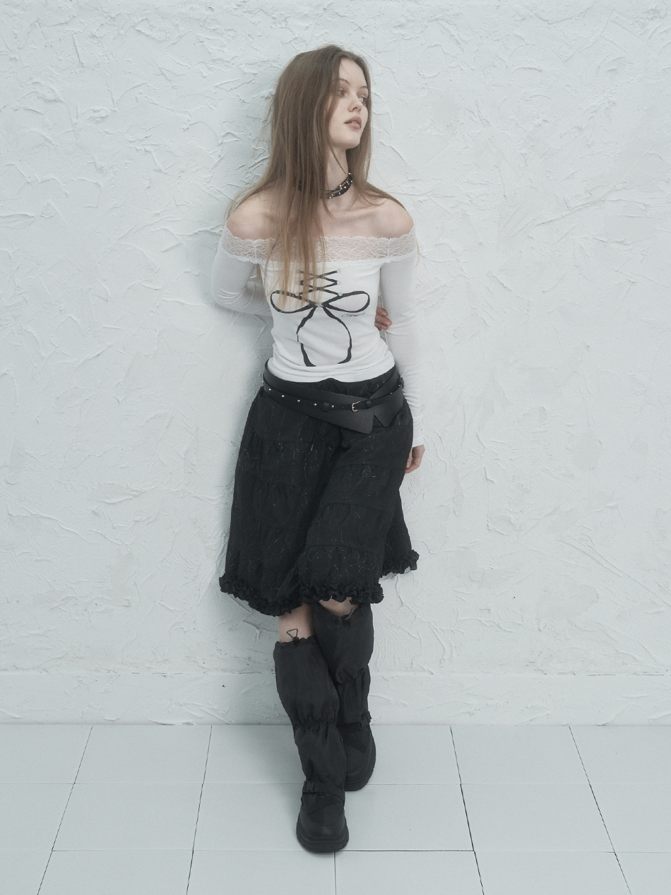 MUSINSA | SETUPEXE FRILL CANCAN SKIRT / BLACK