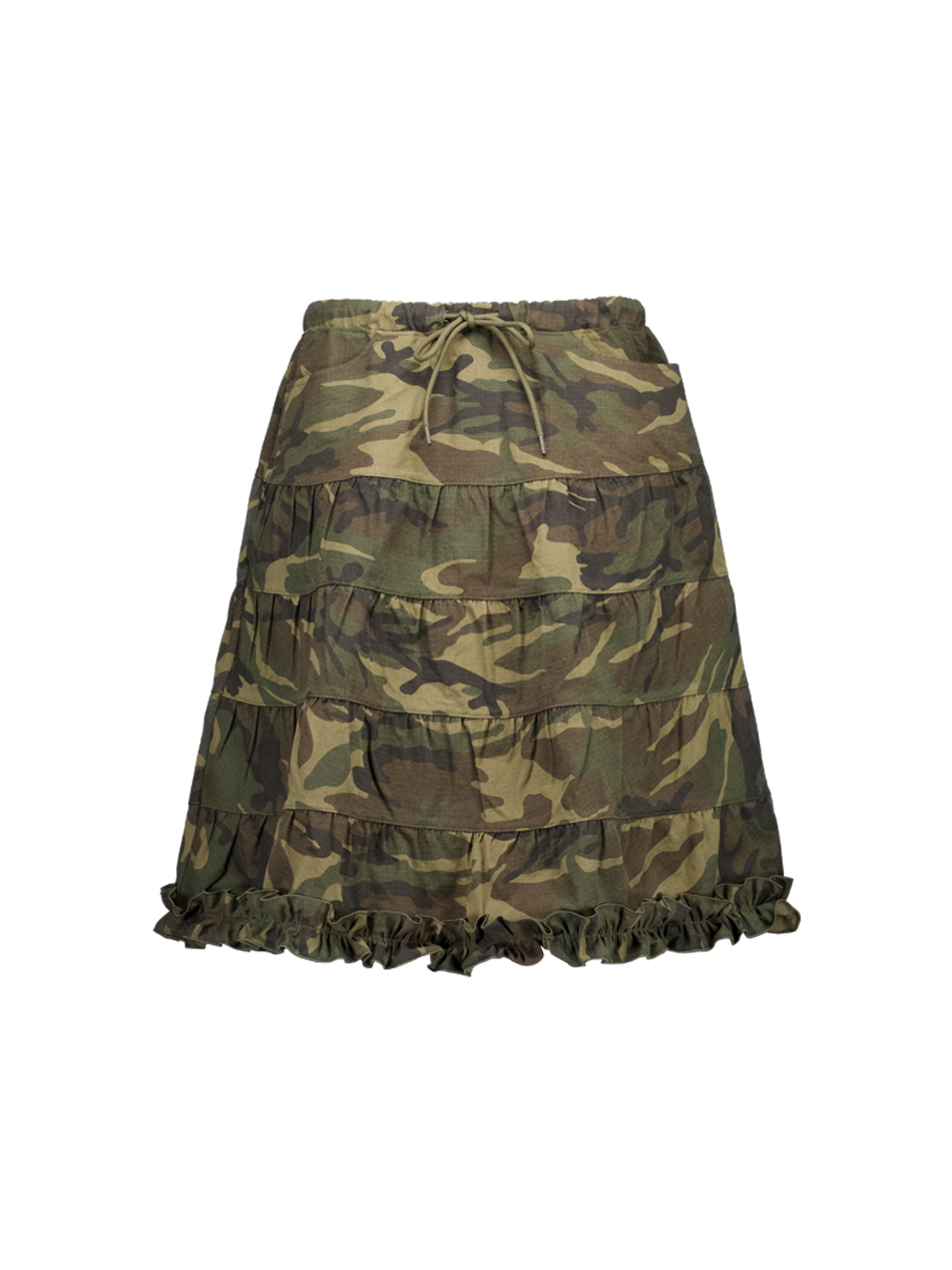 ★SETUP-EXE★FRILL CANCAN SKIRT / CAMO★正規品/韓国送料込 MUSINSA公式 | SETUPEXE FRILL CANCAN SKIRT / CAMO