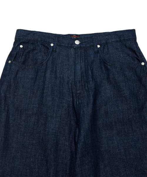 Мужские свободные джинсы из льна Indigo Raw
