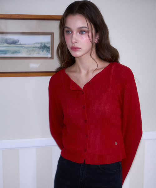 Linen knit cardigan <<<protect0>>>
