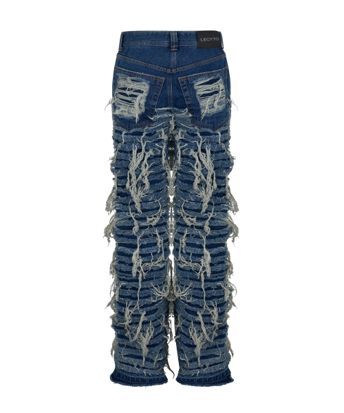Extreme washed crack denim pants_<<<protect0>>>
