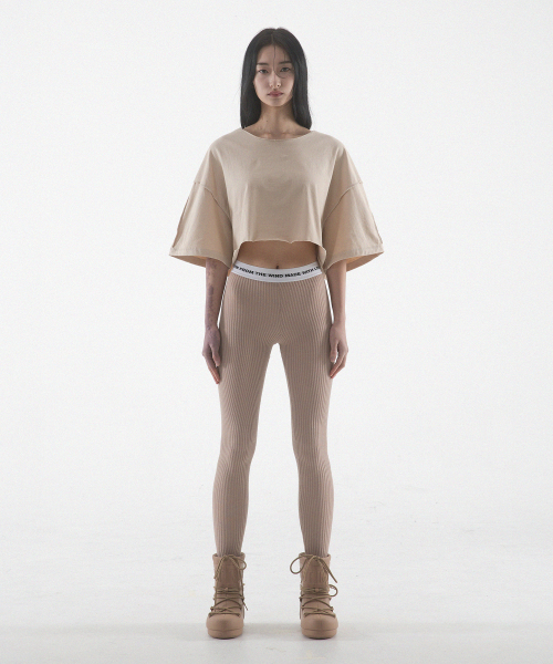 Mwl knit leggings - бежевый