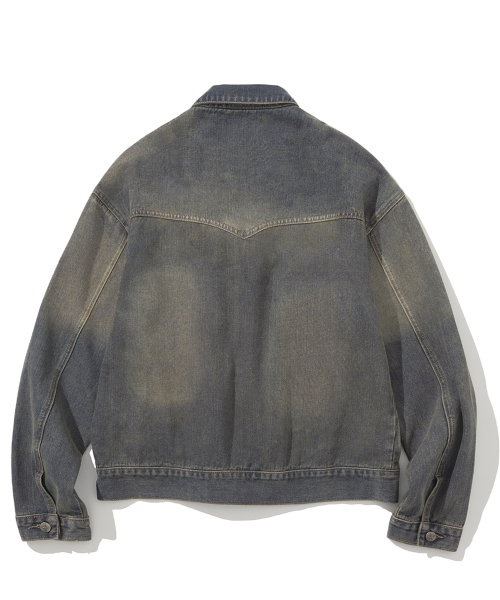 Western curved denim jacket - deep синий