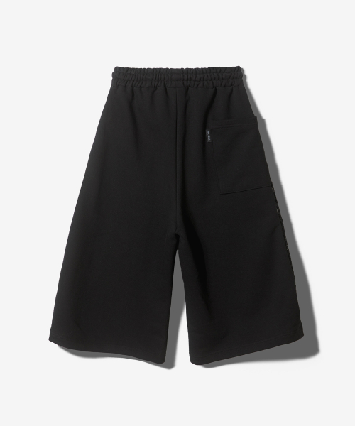 Scissors tuck see-through 3/4 pants-чёрный