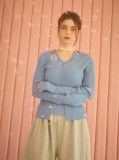 Layered v-neck cardigan