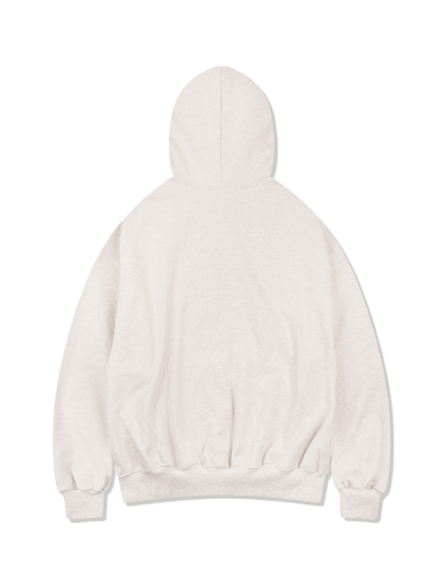 UNISEX двухтонный Blur Embossed-лого худи на молнии Oatmeal (FCF1ZP323M)