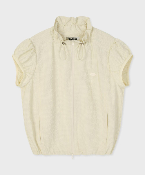 Ветровка со сборками и пышными рукавами Beige
