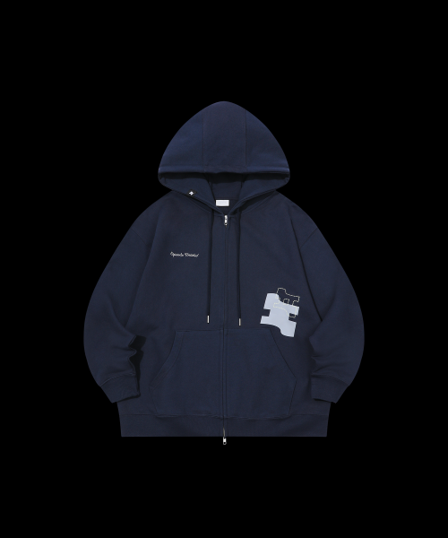 Худи на молнии с фирменным лого Navy